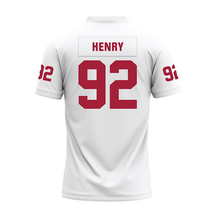 Oklahoma - NCAA Football : Jacob Henry - White Premium Football Jersey-1