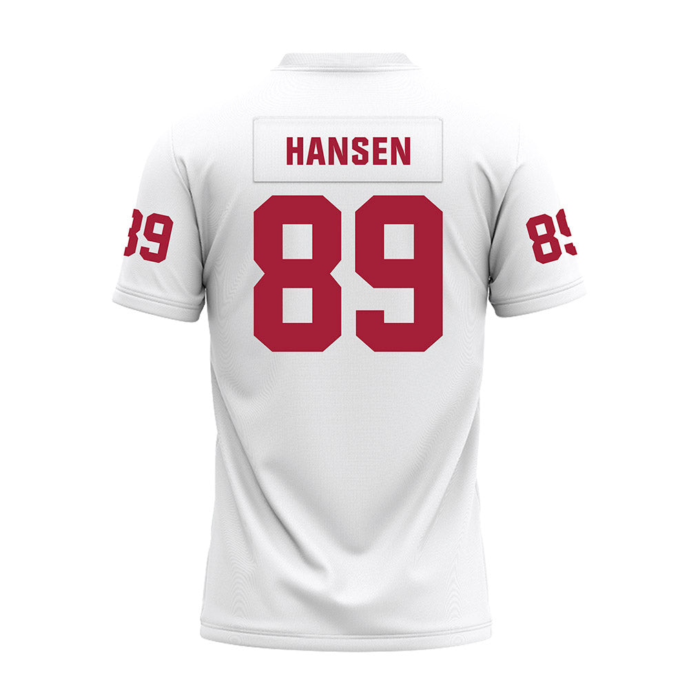 Oklahoma - NCAA Football : Hayden Hansen - White Premium Football Jersey-1