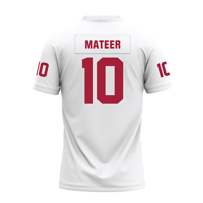 Oklahoma - NCAA Football : John Mateer - White Premium Football Jersey-1