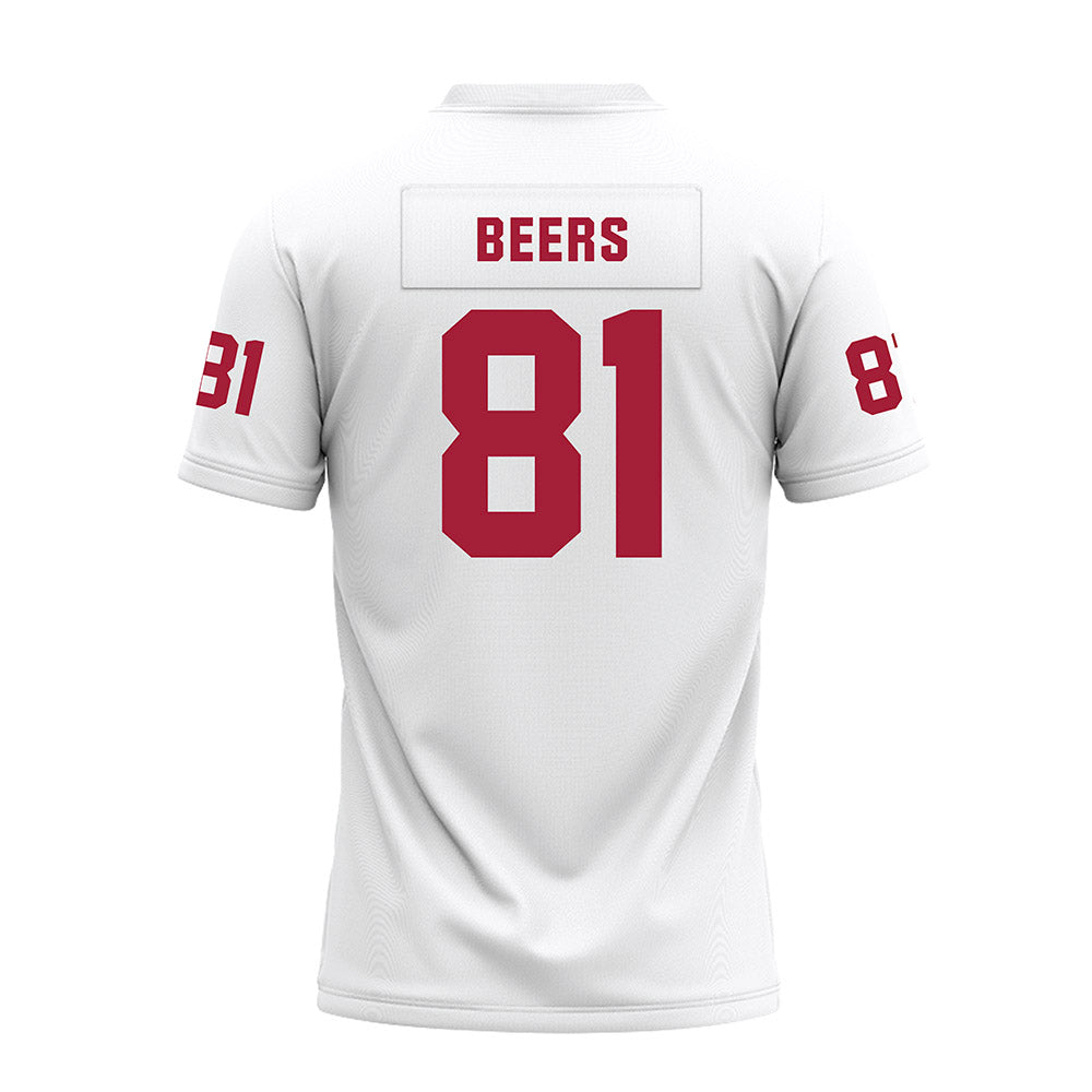Oklahoma - NCAA Football : Rocky Beers - White Premium Football Jersey-1