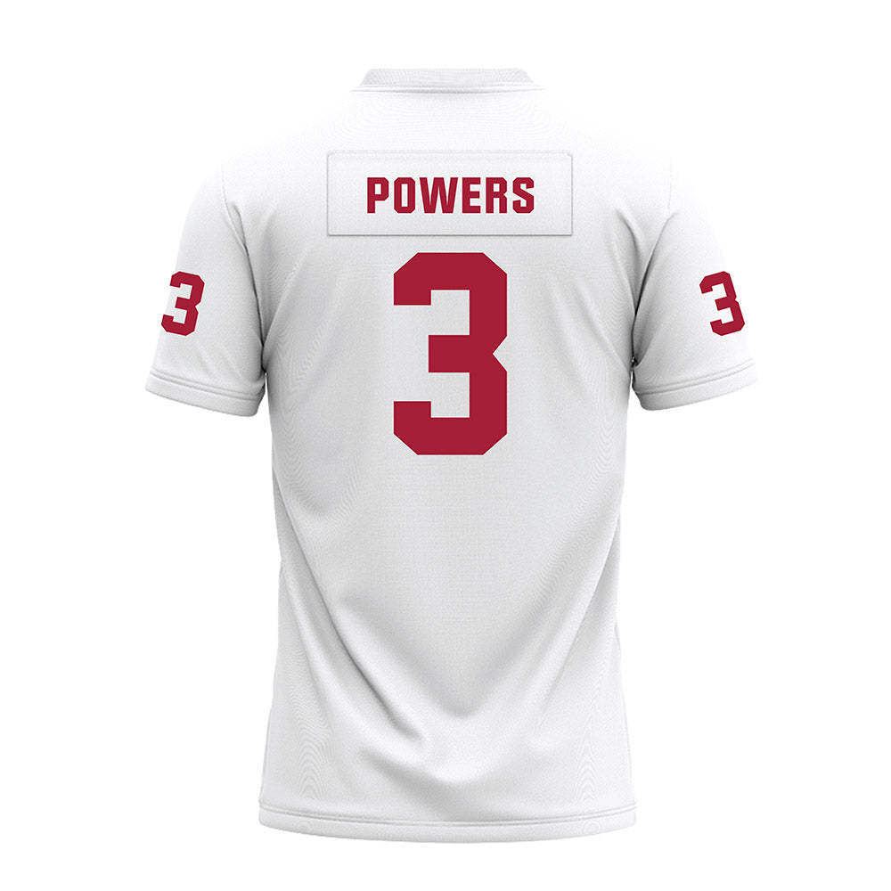 Oklahoma - NCAA Football : Reggie Powers - White Premium Football Jersey-1