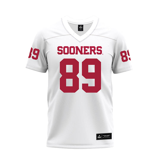 Oklahoma - NCAA Football : Hayden Hansen - White Premium Football Jersey-0