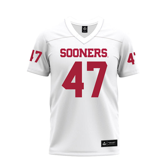 Oklahoma - NCAA Football : James Nesta - White Premium Football Jersey-0