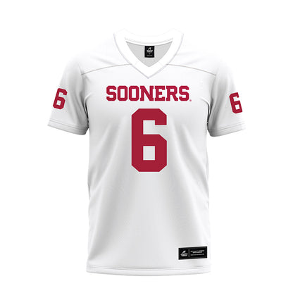 Oklahoma - NCAA Football : Tory Blaylock - White Premium Football Jersey-0