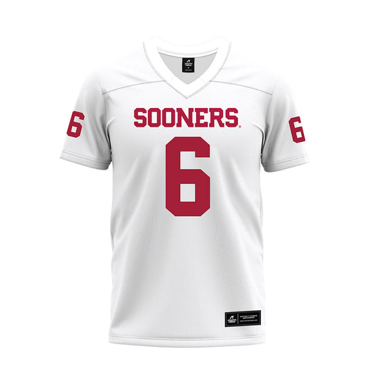 Oklahoma - NCAA Football : Tory Blaylock - White Premium Football Jersey-0