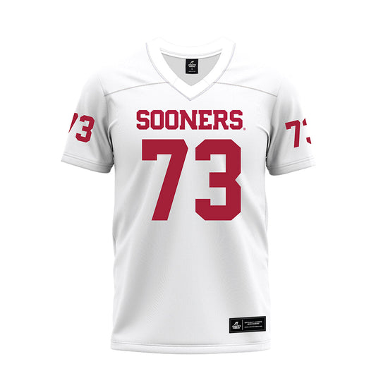 Oklahoma - NCAA Football : Deacon Schmitt - White Premium Football Jersey-0