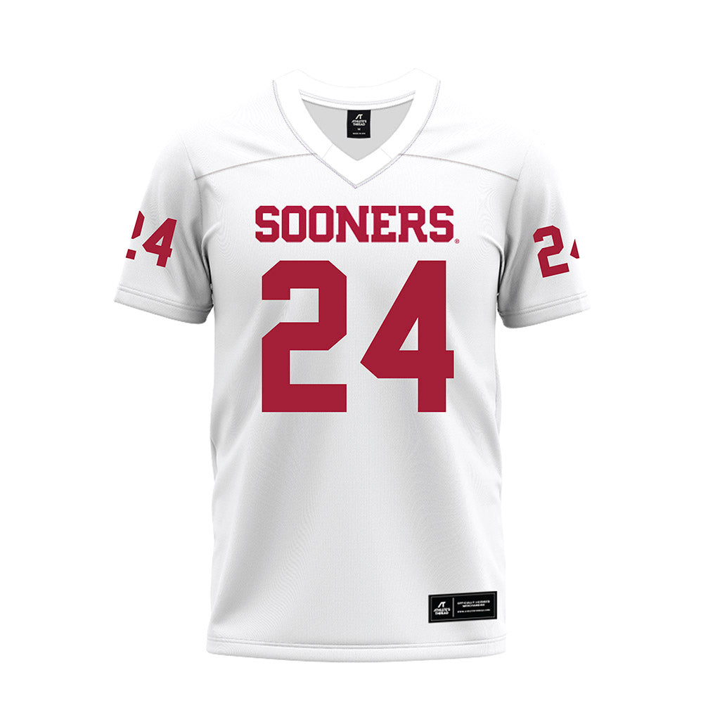 Oklahoma - NCAA Football : Xavier Robinson - White Premium Football Jersey-0