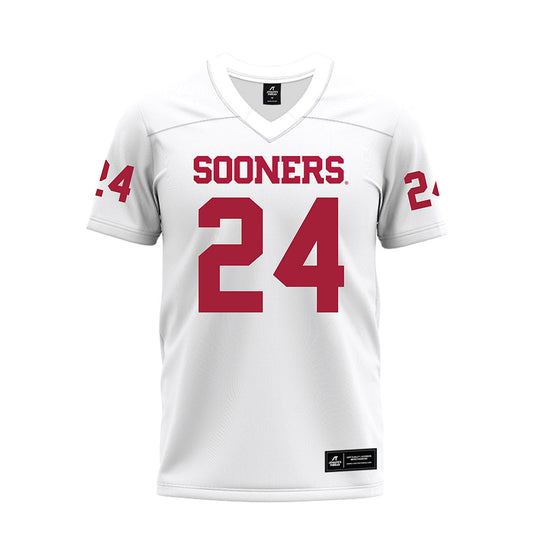 Oklahoma - NCAA Football : Xavier Robinson - White Premium Football Jersey-0