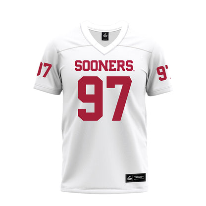 Oklahoma - NCAA Football : Alex Shieldnight - White Premium Football Jersey-0
