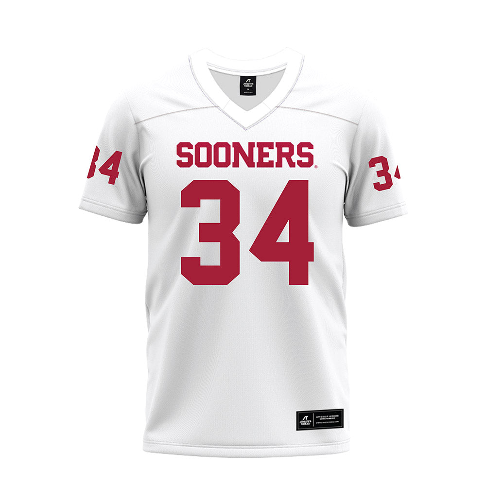 Oklahoma - NCAA Football : Adepoju Adebawore - White Premium Football Jersey-0