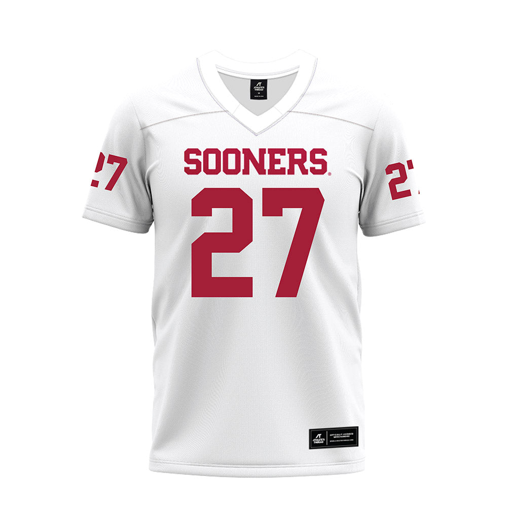 Oklahoma - NCAA Football : Preston Mickens - White Premium Football Jersey-0