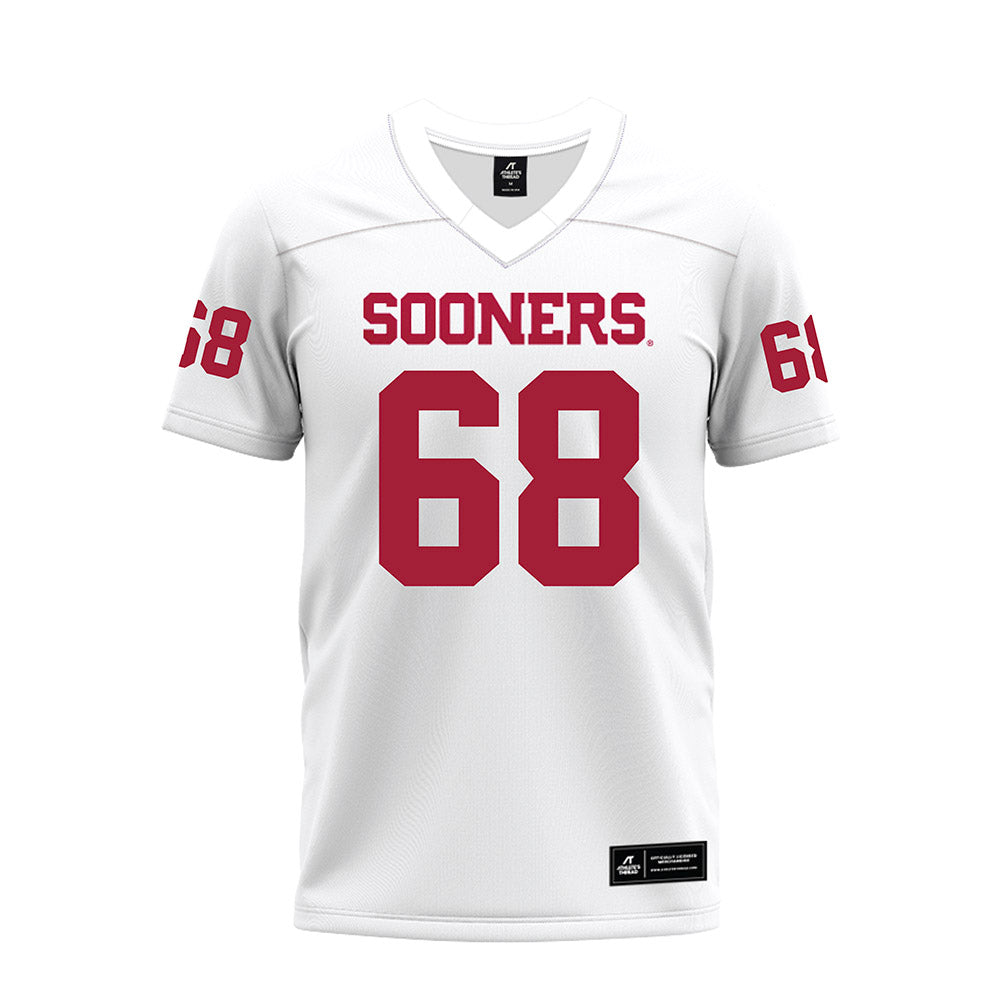 Oklahoma - NCAA Football : Owen Hollenbeck - White Premium Football Jersey-0