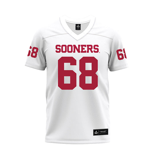 Oklahoma - NCAA Football : Owen Hollenbeck - White Premium Football Jersey-0
