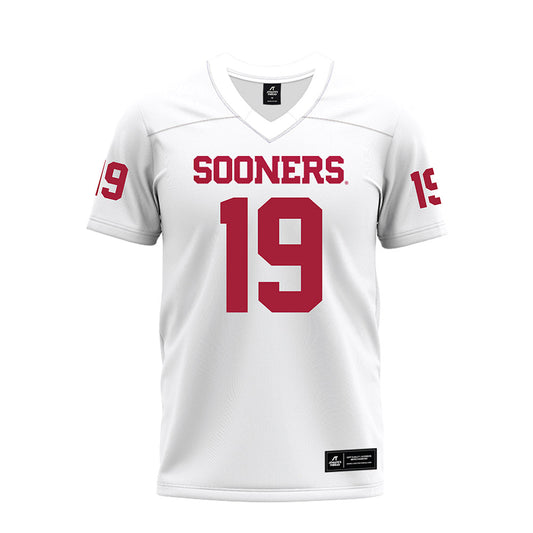 Oklahoma - NCAA Football : Kade McIntyre - White Premium Football Jersey-0