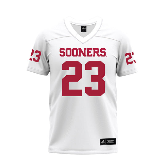 Oklahoma - NCAA Football : Benjamin McCreary - White Premium Football Jersey-0