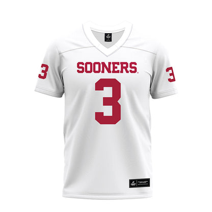 Oklahoma - NCAA Football : Parker Livingstone - White Premium Football Jersey-0