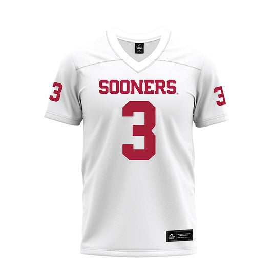 Oklahoma - NCAA Football : Parker Livingstone - White Premium Football Jersey-0