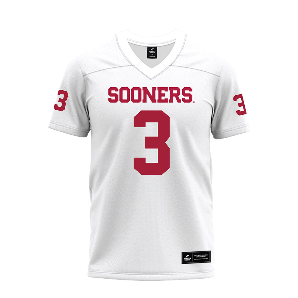 Oklahoma - NCAA Football : Reggie Powers - White Premium Football Jersey-0