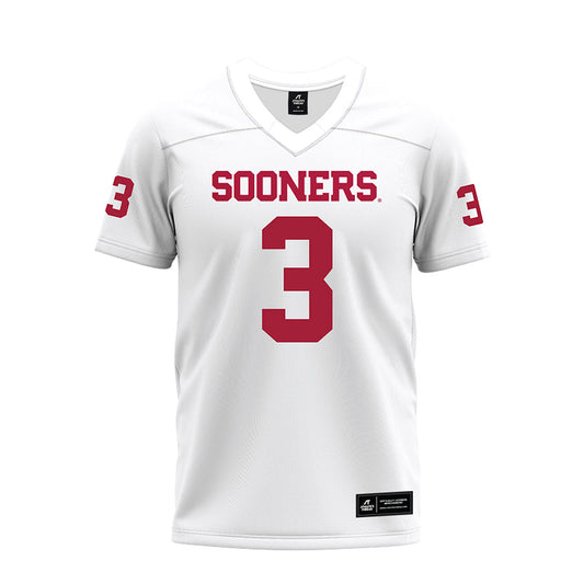 Oklahoma - NCAA Football : Reggie Powers - White Premium Football Jersey-0