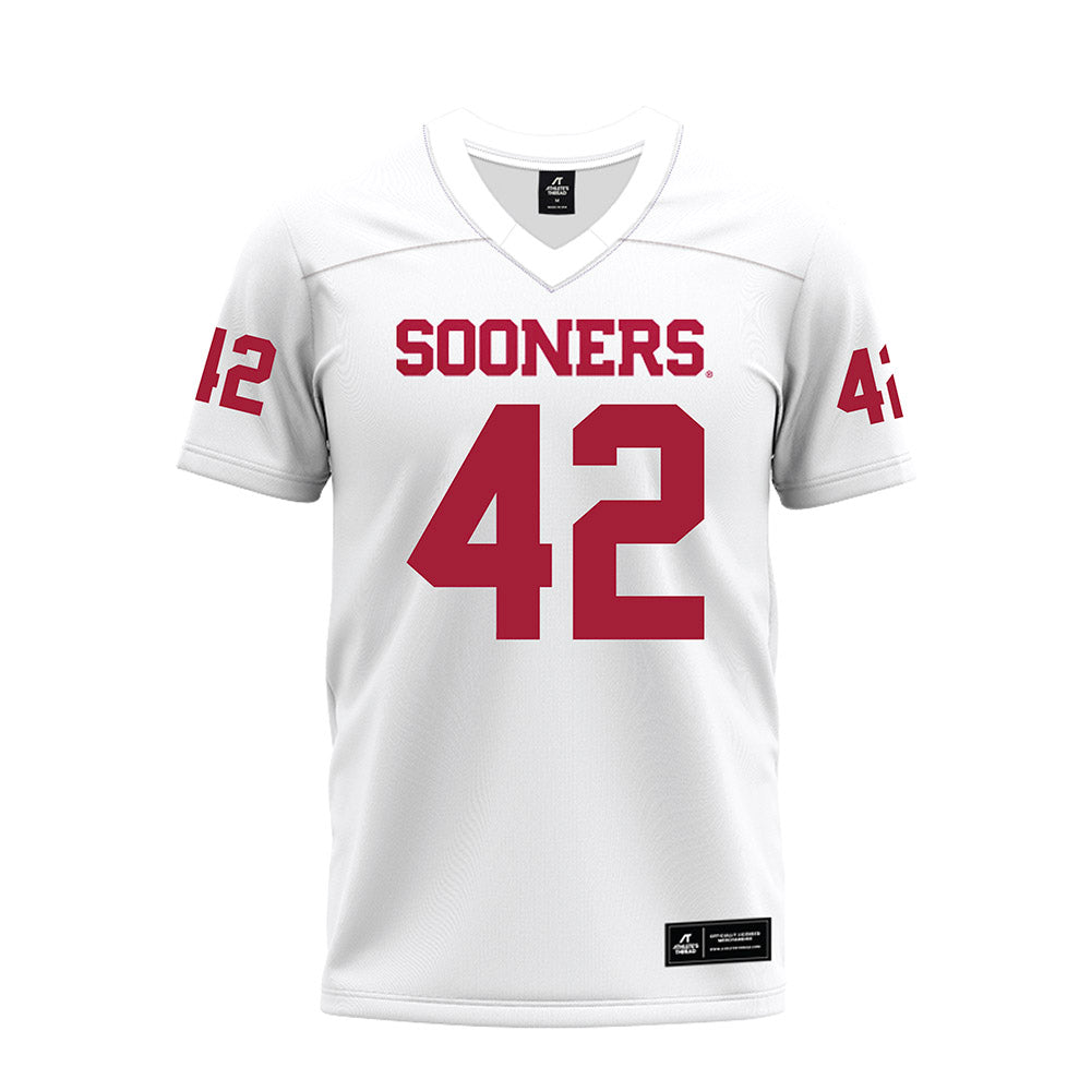 Oklahoma - NCAA Football : Wyatt Gilmore - White Premium Football Jersey-0
