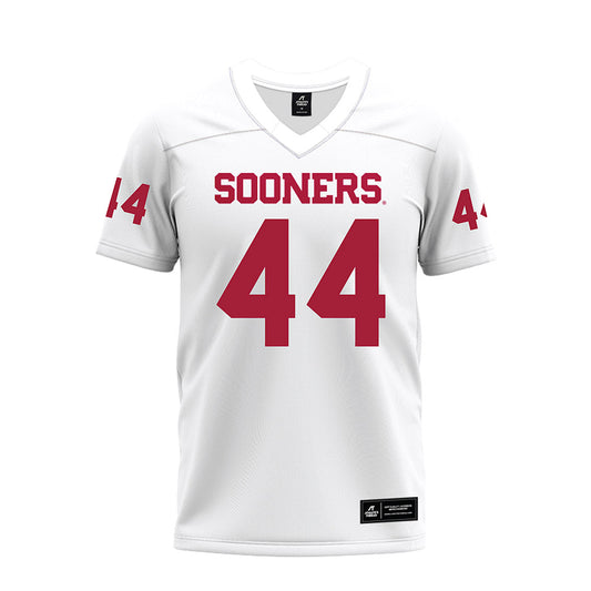 Oklahoma - NCAA Football : John Locke Jr. - White Premium Football Jersey-0