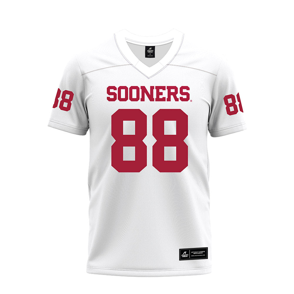 Oklahoma - NCAA Football : Jack Van Dorselaer - White Premium Football Jersey-0