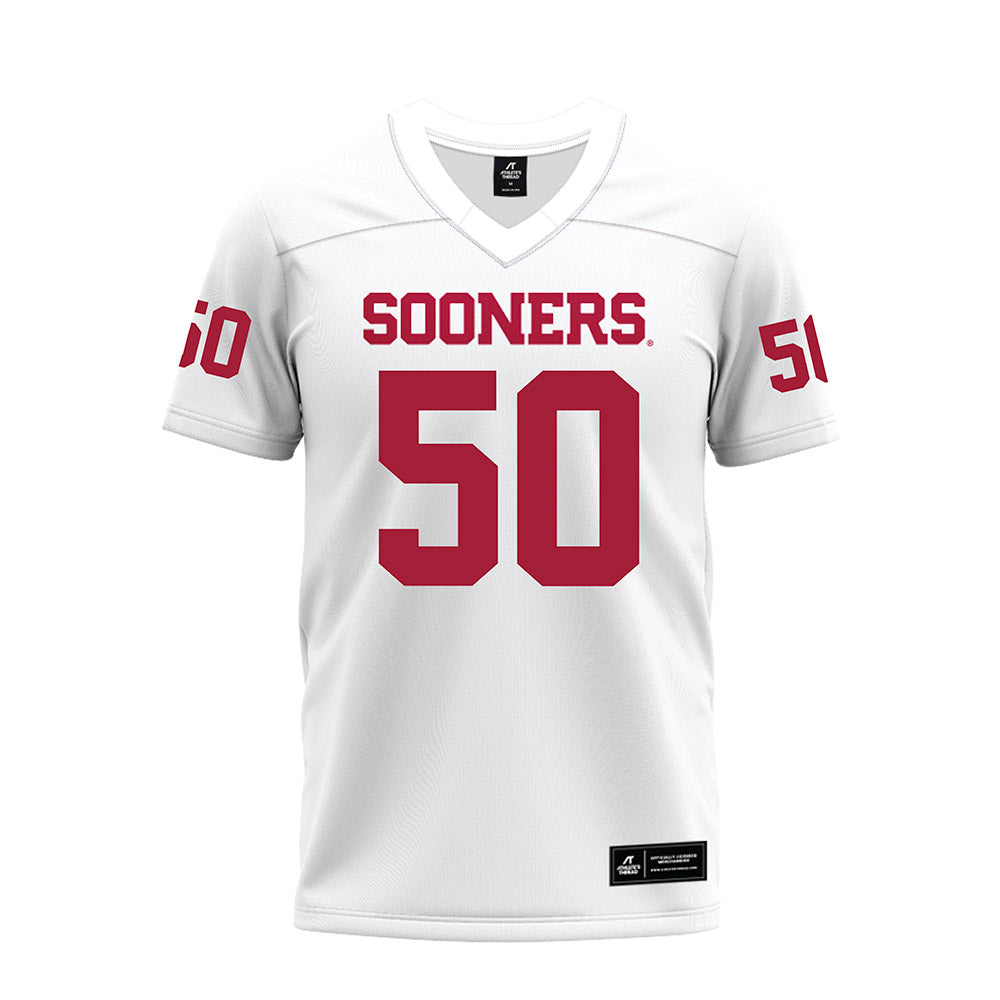 Oklahoma - NCAA Football : Seth Freeman - White Premium Football Jersey-0