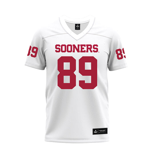 Oklahoma - NCAA Football : Hayden Hansen - White Premium Football Jersey-0