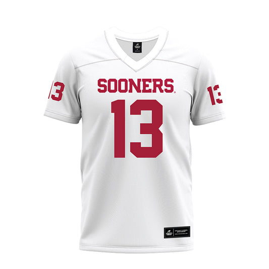 Oklahoma - NCAA Football : Jayden Petit - White Premium Football Jersey-0