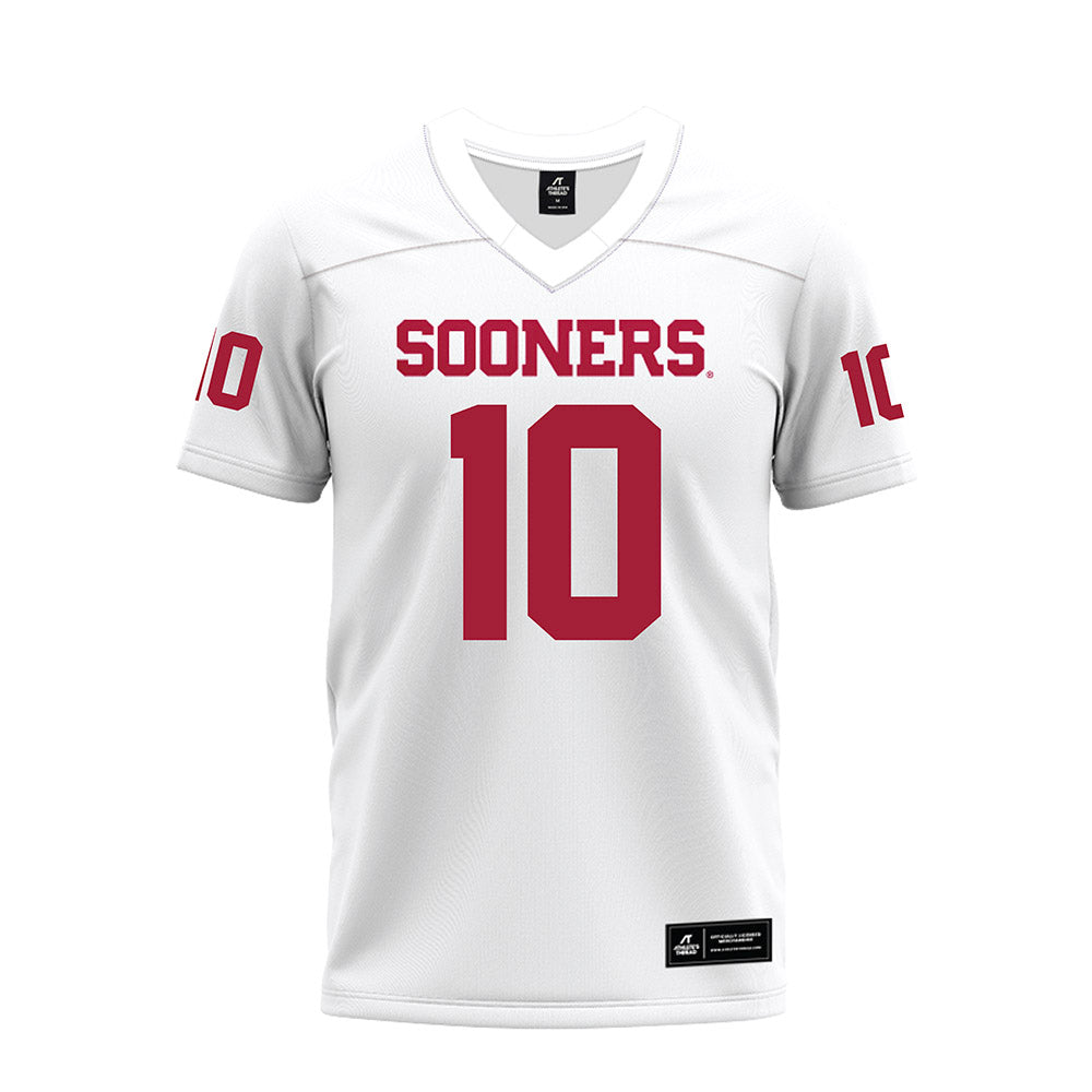 Oklahoma - NCAA Football : Kip Lewis - White Premium Football Jersey-0