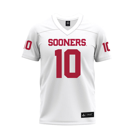 Oklahoma - NCAA Football : Kip Lewis - White Premium Football Jersey-0