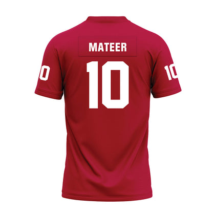 Oklahoma - NCAA Football : John Mateer - Red Premium Football Jersey-1