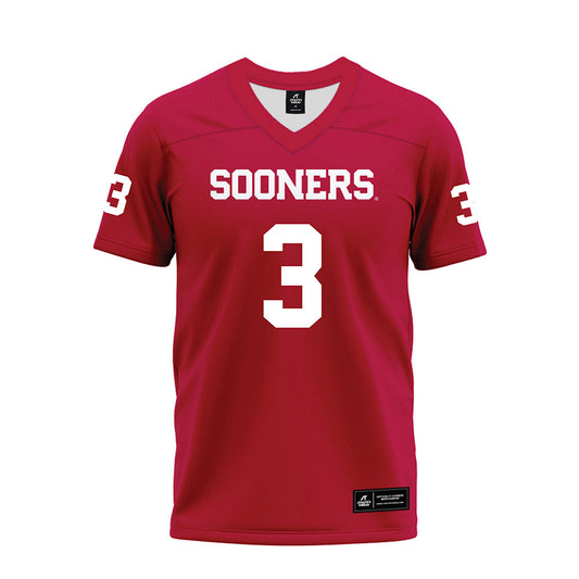 Oklahoma - NCAA Football : Parker Livingstone - Red Premium Football Jersey-0