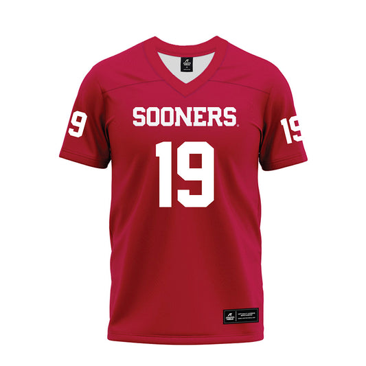 Oklahoma - NCAA Football : Jacobe Johnson - Red Premium Football Jersey-0