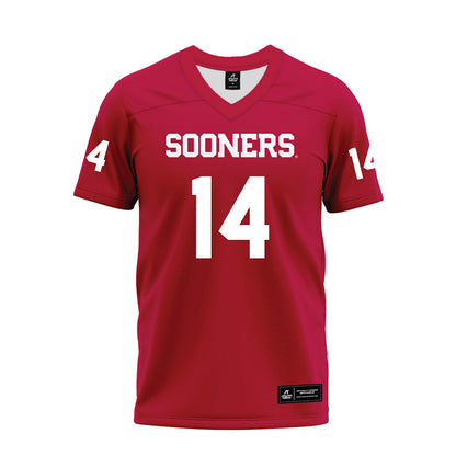 Oklahoma - NCAA Football : Trystan Haynes - Red Premium Football Jersey-0