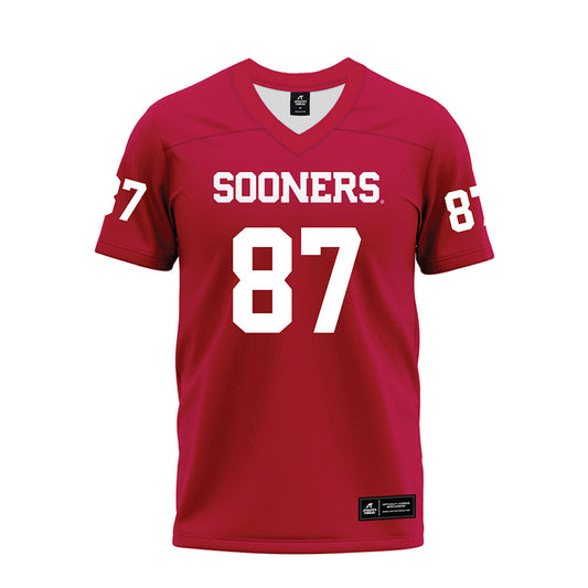 Oklahoma - NCAA Football : Jacob Ulrich - Red Premium Football Jersey-0