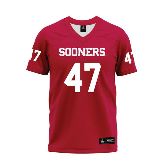Oklahoma - NCAA Football : James Nesta - Red Premium Football Jersey-0
