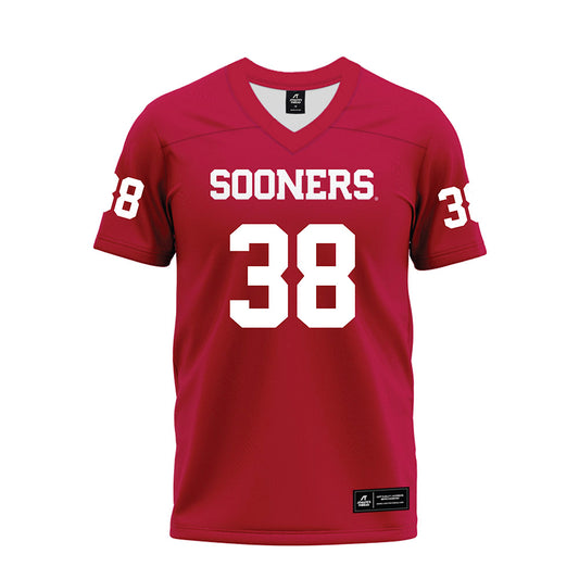 Oklahoma - NCAA Football : Owen Heinecke - Red Premium Football Jersey-0