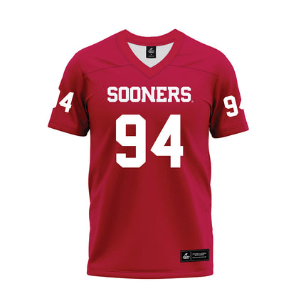 Oklahoma - NCAA Football : Kenny Ozowalu - Red Premium Football Jersey-0