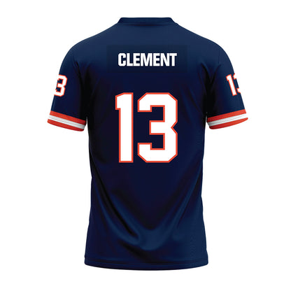 Illinois - NCAA Football : Hudson Clement - Blue Premium Football Jersey-1