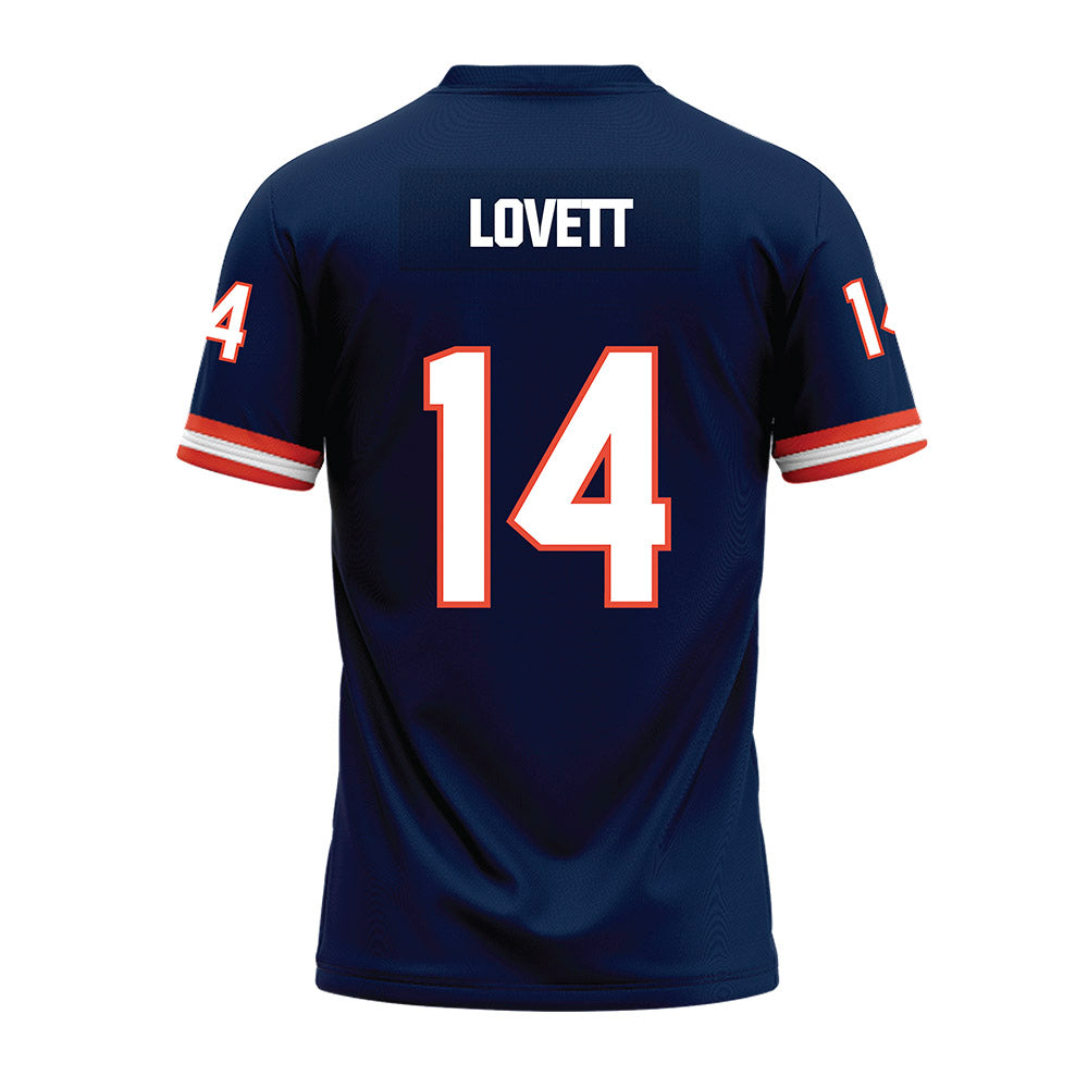 Illinois - NCAA Football : Andre Lovett - Blue Premium Football Jersey-1