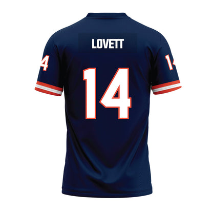 Illinois - NCAA Football : Andre Lovett - Blue Premium Football Jersey-1