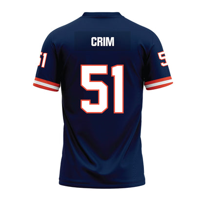 Illinois - NCAA Football : Parker Crim - Blue Premium Football Jersey-1