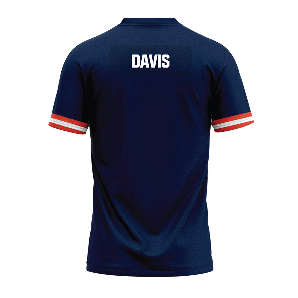 Illinois - NCAA Football : Joshua Davis - Blue Premium Football Jersey-1