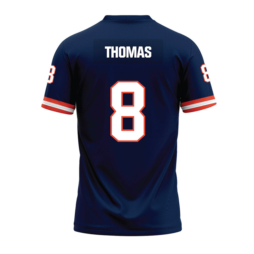 Illinois - NCAA Football : Cameron Thomas - Blue Premium Football Jersey-1