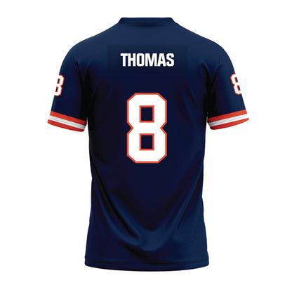 Illinois - NCAA Football : Cameron Thomas - Blue Premium Football Jersey-1