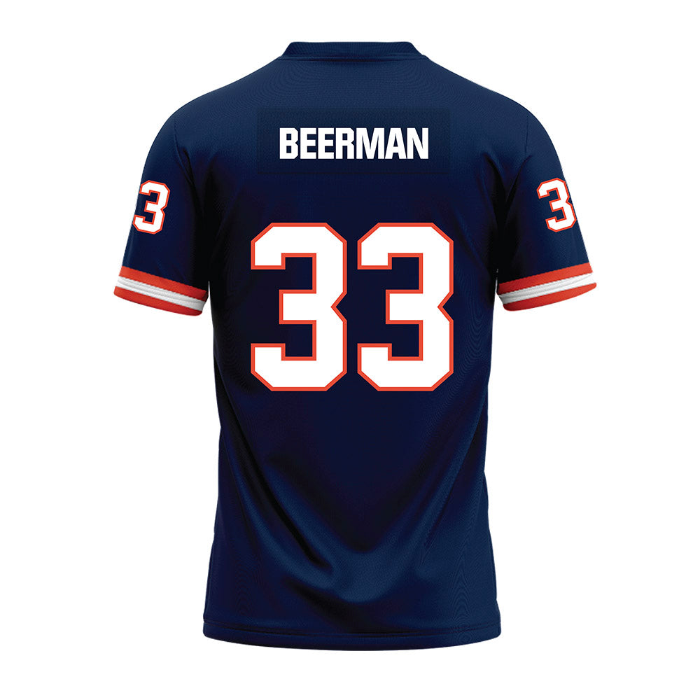 Illinois - NCAA Football : Grant Beerman - Blue Premium Football Jersey-1