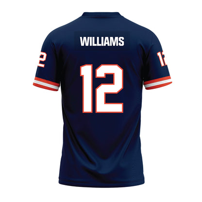 Illinois - NCAA Football : Isaiah Williams - Blue Premium Football Jersey-1