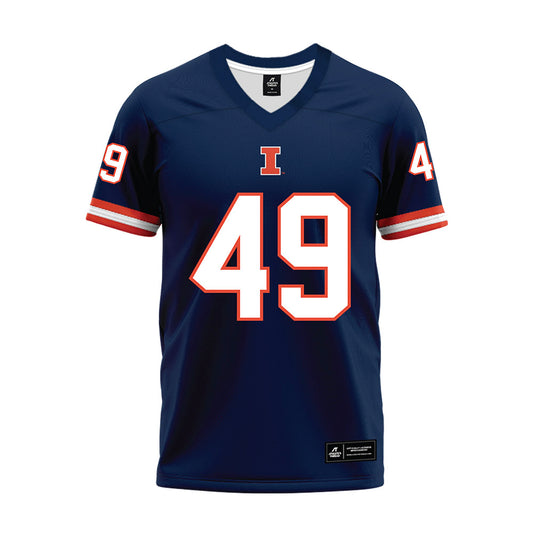 Illinois - NCAA Football : Zachary Haber - Blue Premium Football Jersey-0