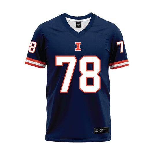 Illinois - NCAA Football : Eddie Tuerk - Blue Premium Football Jersey